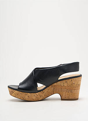 Sandales/nu pieds semi compensé talon de 4 à 6cm noir CLARKS femme