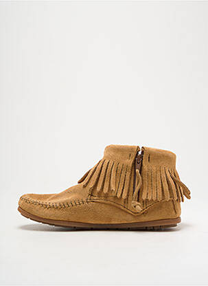 Bottines/boots nubuck talon plat jusqu'à 3cm marron MINNETONKA femme