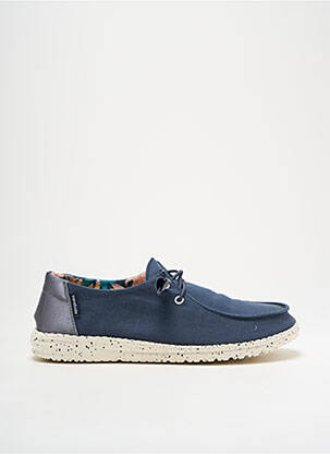 Baskets fermeture elastique talon plat jusqu'à 3cm bleu HEY DUDE femme