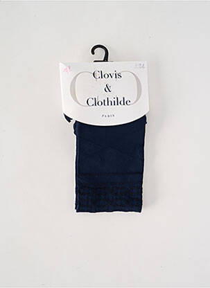 Collants imprimé fantaisie bleu CLOVIS & CLOTHILDE femme