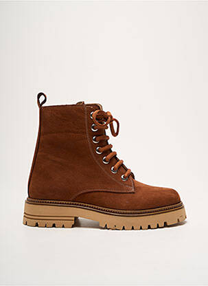 Bottines/boots nubuck talon plat jusqu'à 3cm marron COCO ET ABRICOT femme