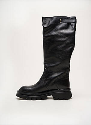 Bottes tissage satiné talon de 4 à 6cm noir SEMERDJIAN femme