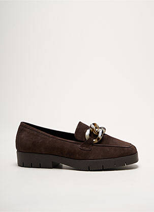 Mocassins nubuck talon plat jusqu'à 3cm marron REQINS femme