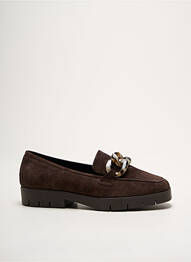 Mocassins nubuck talon plat jusqu'à 3cm marron REQINS femme