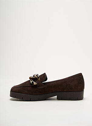 Mocassins nubuck talon plat jusqu'à 3cm marron REQINS femme