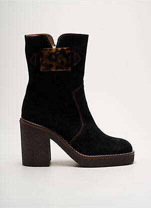 Bottines/boots tissage satiné talon de 7 à 9cm noir ROSEMETAL femme