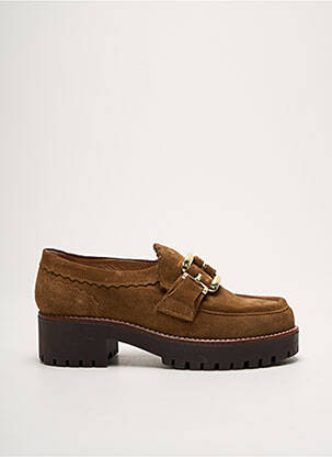 Mocassins nubuck talon de 4 à 6cm marron ROSEMETAL femme