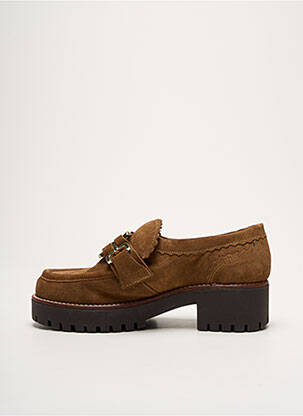 Mocassins nubuck talon de 4 à 6cm marron ROSEMETAL femme