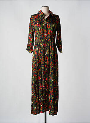 Robe longue manches longues manches longues vert PAKO LITTO femme