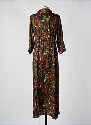 Robe longue manches longues manches longues vert PAKO LITTO femme
