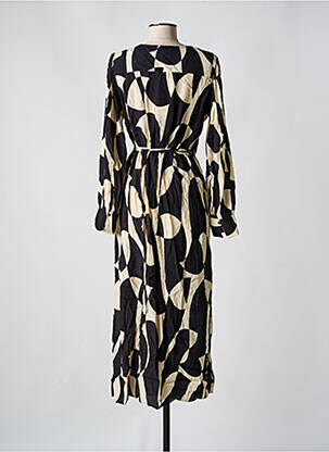 Robe longue manches longues manches longues noir GRACE & MILA femme