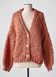 Gilet manches longues resserrée sur le bas orange MEISÏE femme