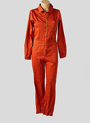 Combi-pantalon col chemisier manches longues orange PAKO LITTO femme
