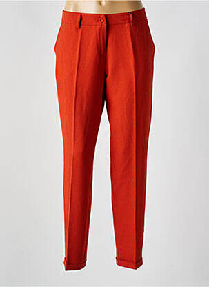 Pantalon 7/8 fermeture zippée sous rabat boutonné orange PAKO LITTO femme
