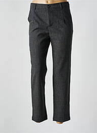 Pantalon droit fermeture zippée sous rabat boutonné gris SEE U SOON femme