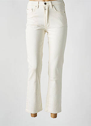 Pantalon 7/8 fermeture zippée sous rabat boutonné blanc GRACE & MILA femme