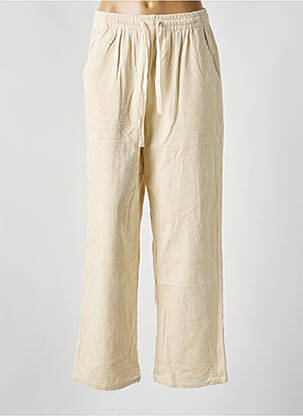 Pantalon droit taille élastique beige GRACE & MILA femme