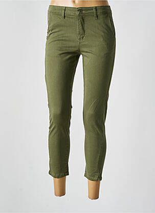 Pantalon 7/8 fermeture zippée sous rabat boutonné vert PAKO LITTO femme