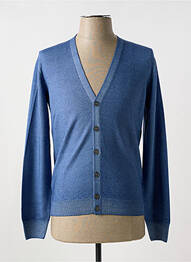 Gilet manches longues col v bleu GRAN SASSO homme