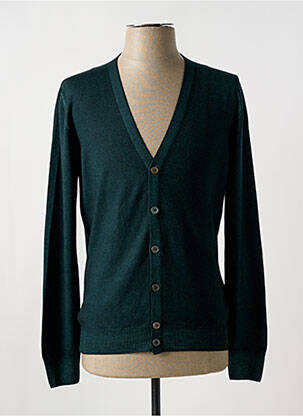 Gilet manches longues col v vert GRAN SASSO homme