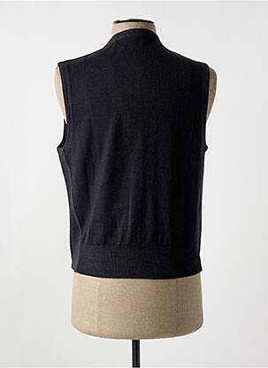 Gilet sans manche tissage chiné gris fonce GRAN SASSO homme