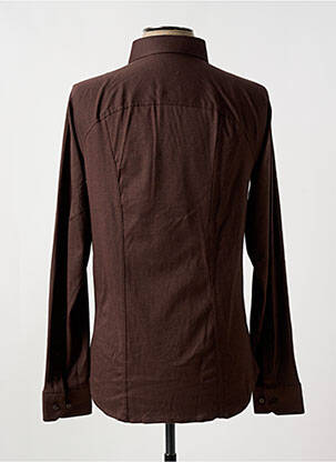 Chemise manches longues manches longues marron DESOTO homme