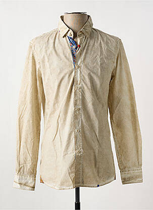 Chemise manches longues coupe cintrée beige BOB homme