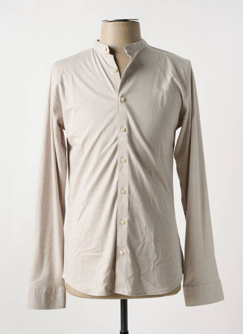 Chemise manches longues manches longues beige DESOTO homme