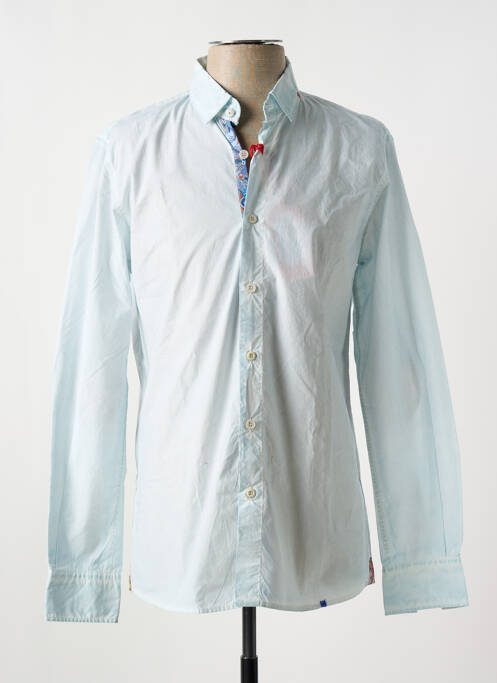 Chemise manches longues coupe cintrée bleu BOB homme