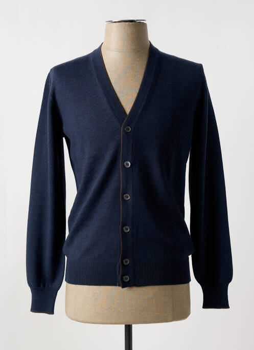 Gilet manches longues bleu GRAN SASSO pour homme
