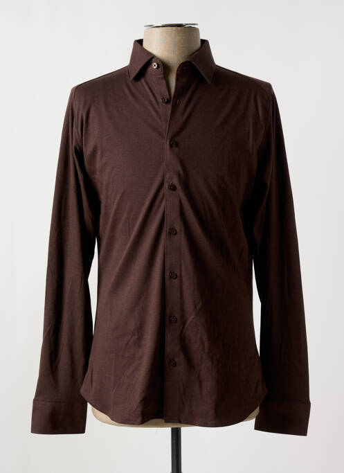 Chemise manches longues marron DESOTO pour homme