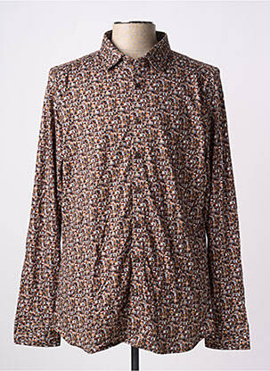 Chemise manches longues manches longues marron DESOTO homme