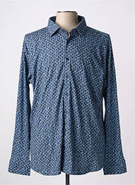 Chemise manches longues imprimé fantaisie bleu DESOTO homme