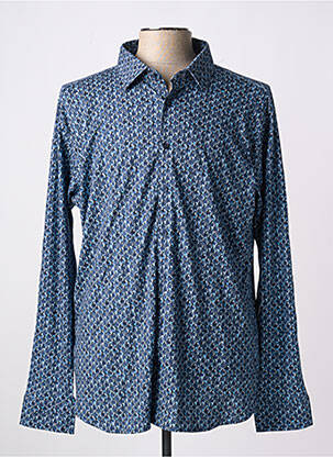 Chemise manches longues imprimé fantaisie bleu DESOTO homme
