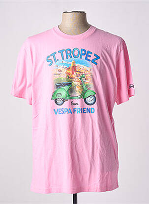 T-shirt stretch manches courtes rose MC2 SAINT BARTH homme