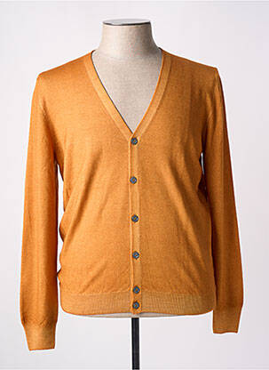 Gilet manches longues col v orange GRAN SASSO homme