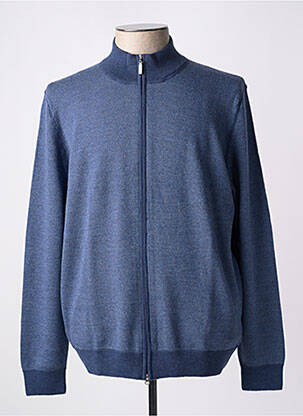 Gilet manches longues tissage chiné bleu GRAN SASSO homme