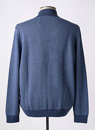 Gilet manches longues tissage chiné bleu GRAN SASSO homme