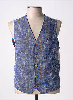 Gilet sans manche tissage chiné bleu BOB homme