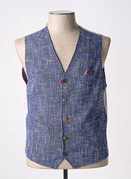 Gilet sans manche tissage chiné bleu BOB homme