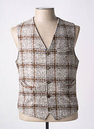 Gilet sans manche tissage chiné marron BOB homme