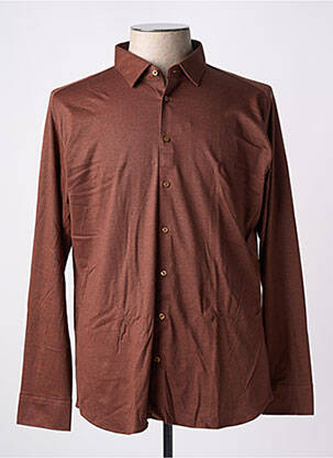 Chemise manches longues manches longues marron DESOTO homme