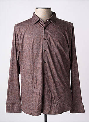 Chemise manches longues manches longues marron fonce DESOTO homme