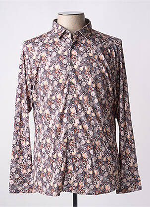 Chemise manches longues manches longues marron DESOTO homme