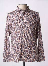 Chemise manches longues imprimé fantaisie marron DESOTO homme