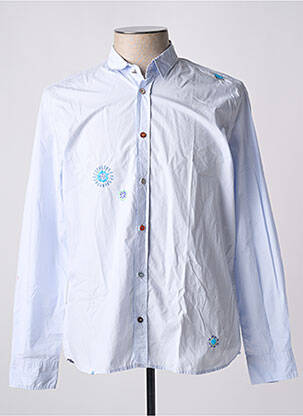 Chemise manches longues manches longues bleu BOB homme
