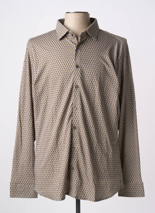 Chemise manches longues marron DESOTO pour homme