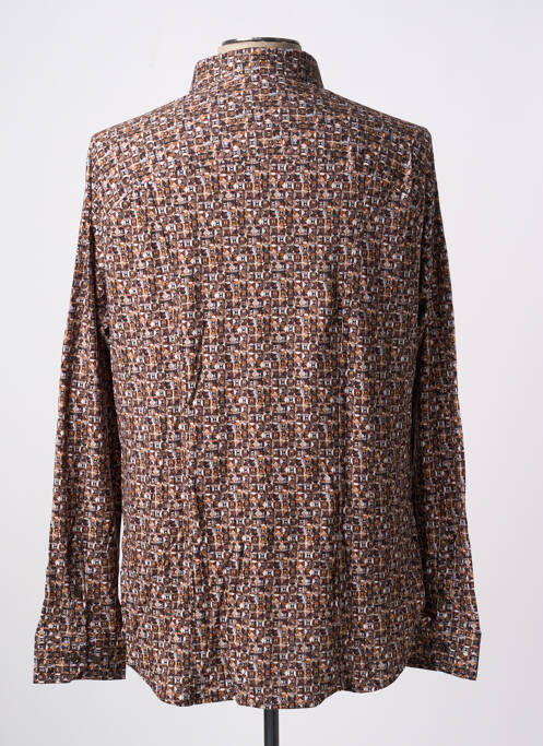 Chemise manches longues marron DESOTO pour homme