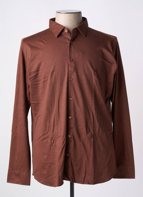 Chemise manches longues marron DESOTO pour homme