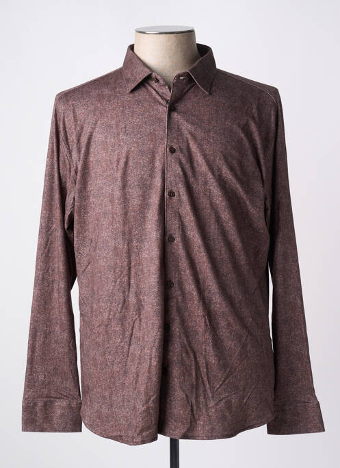 Chemise manches longues marron fonce DESOTO pour homme